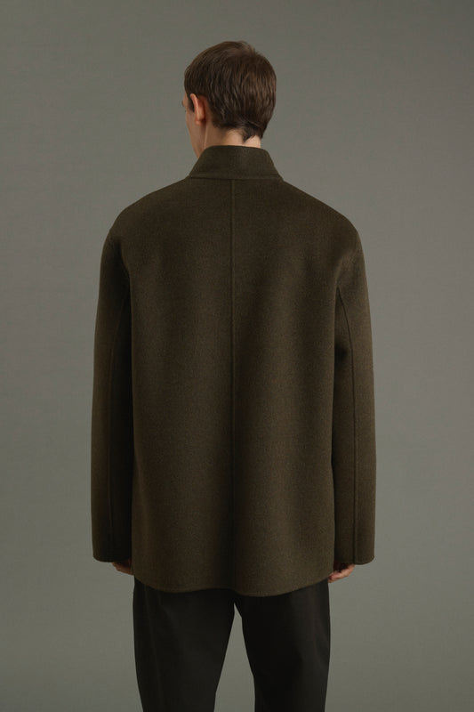 Eole jacket - Heathered Khaki - Double-Faced Fabric - Men