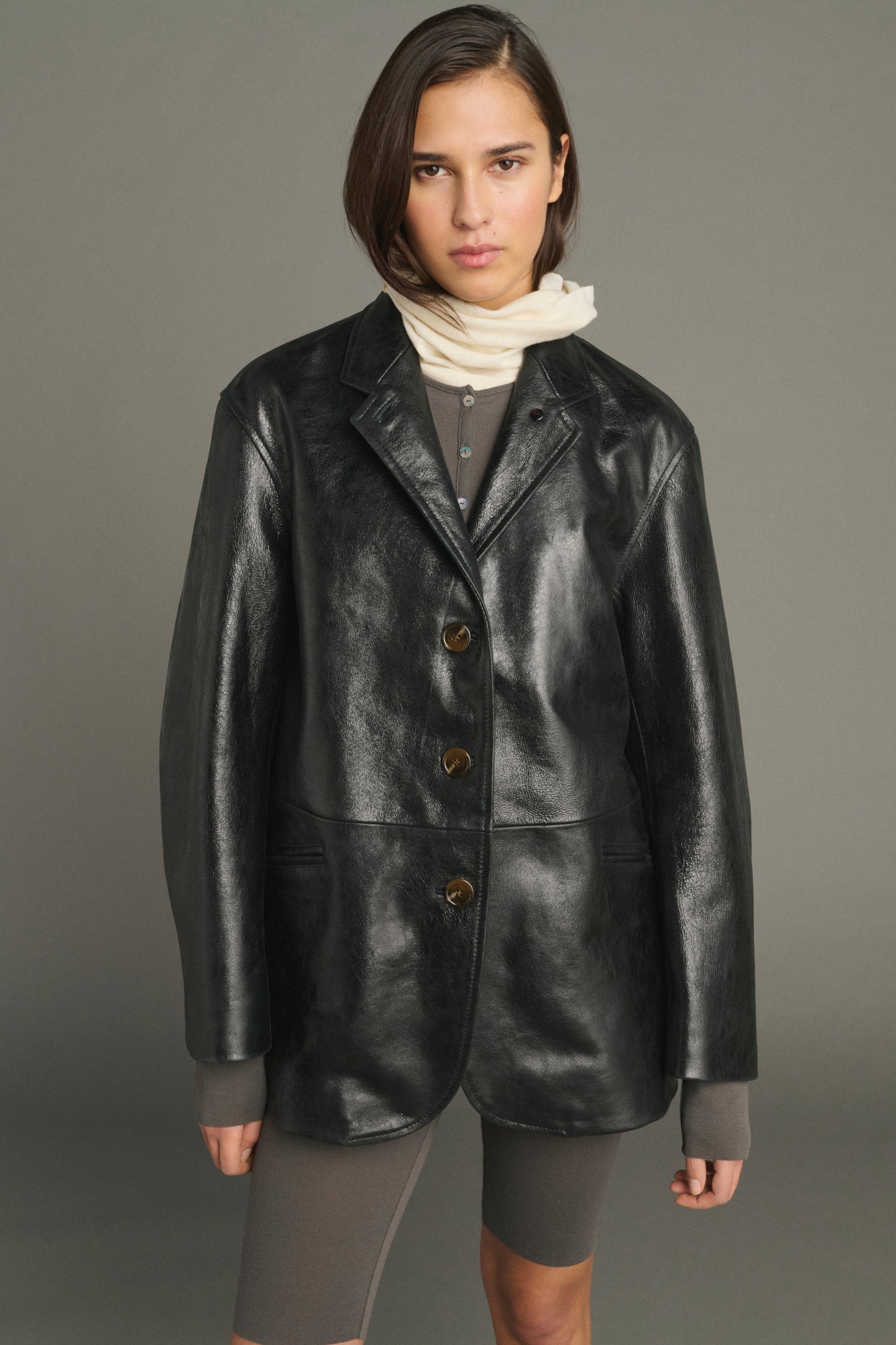 Lune collar - Ecru Wool Jersey Neck Warmer - Soeur