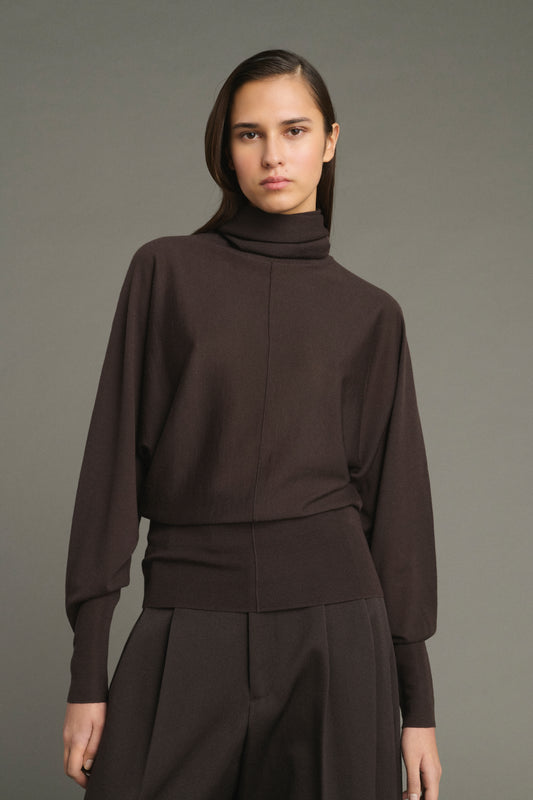 Lindsay pullover - Chocolate - Merino Wool - Women