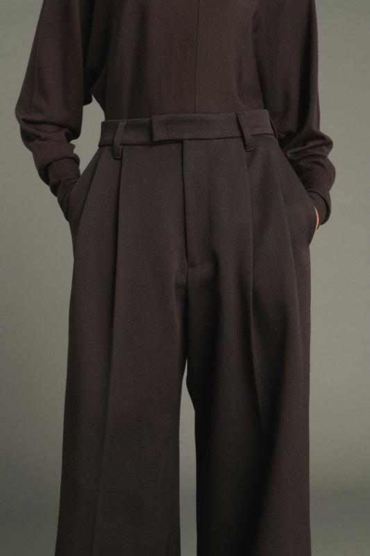 Laumiere Trousers - Ebony - Wool - Women
