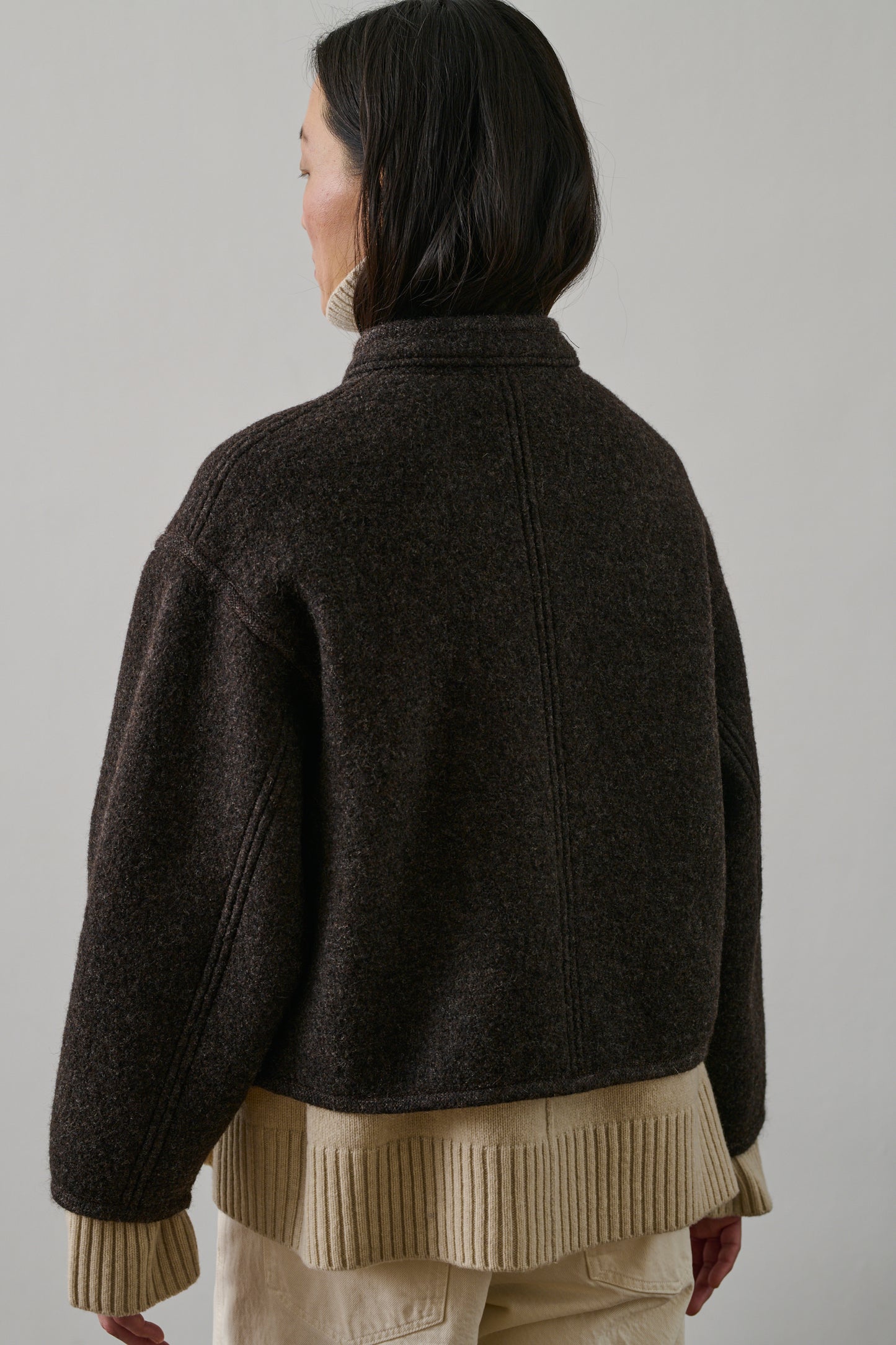 Veste Olympe - Marron Chiné - Laine - Femme
