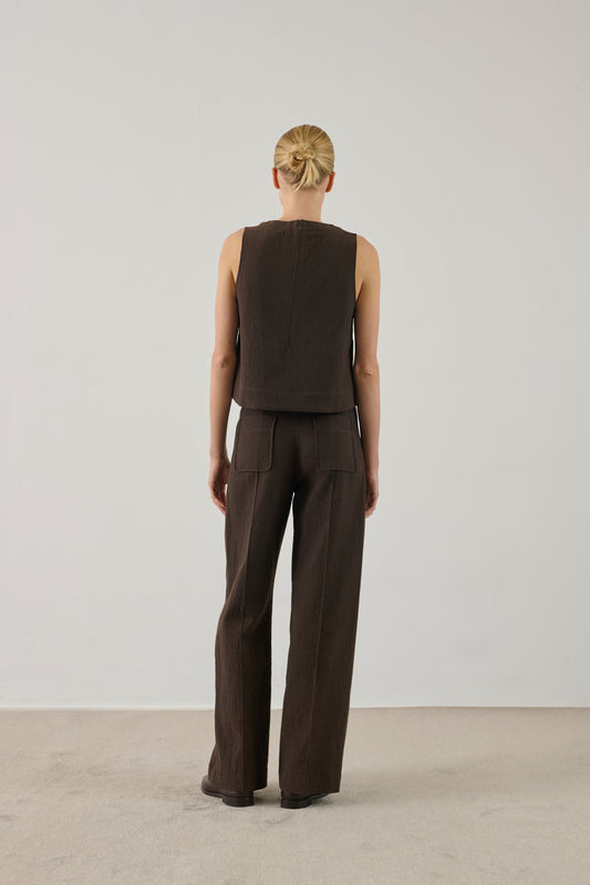 Top Pampa - Chocolat - Coton - Femme