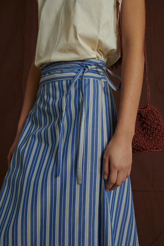 Jupe Reine - Bleu/Blanc - Coton - Femme