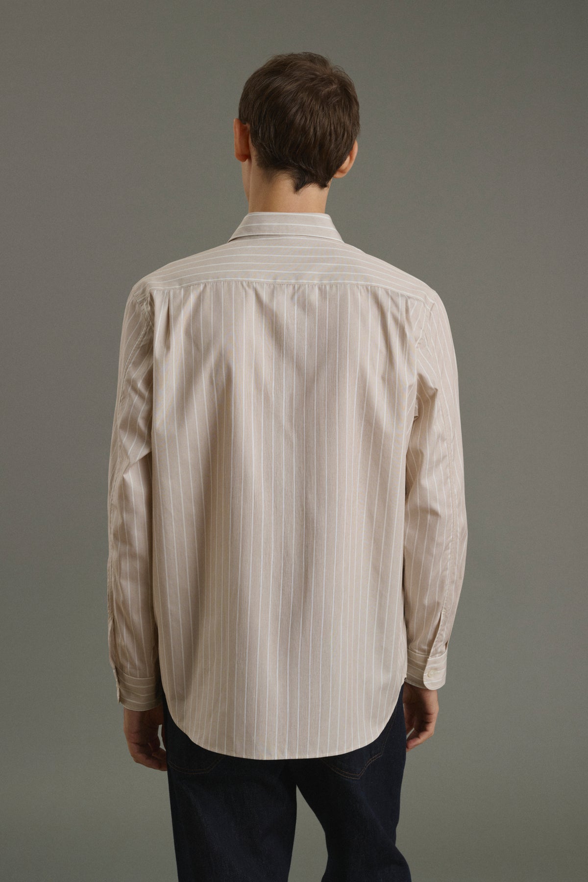 Shirt Glenn - Hazelnut/Ecru - Cotton - Men vue 3