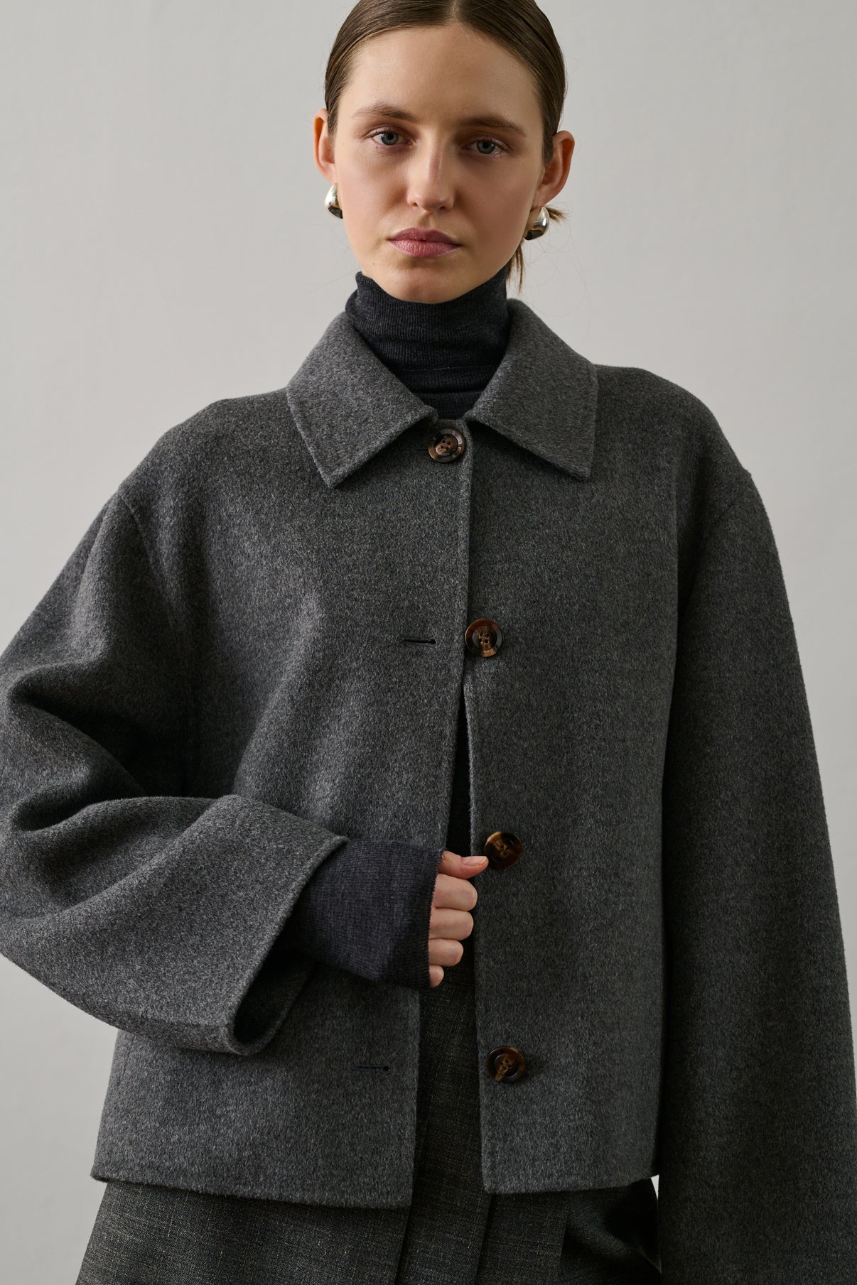Manteau Gyoda - Gris Chiné - Laine - Femme vue 1