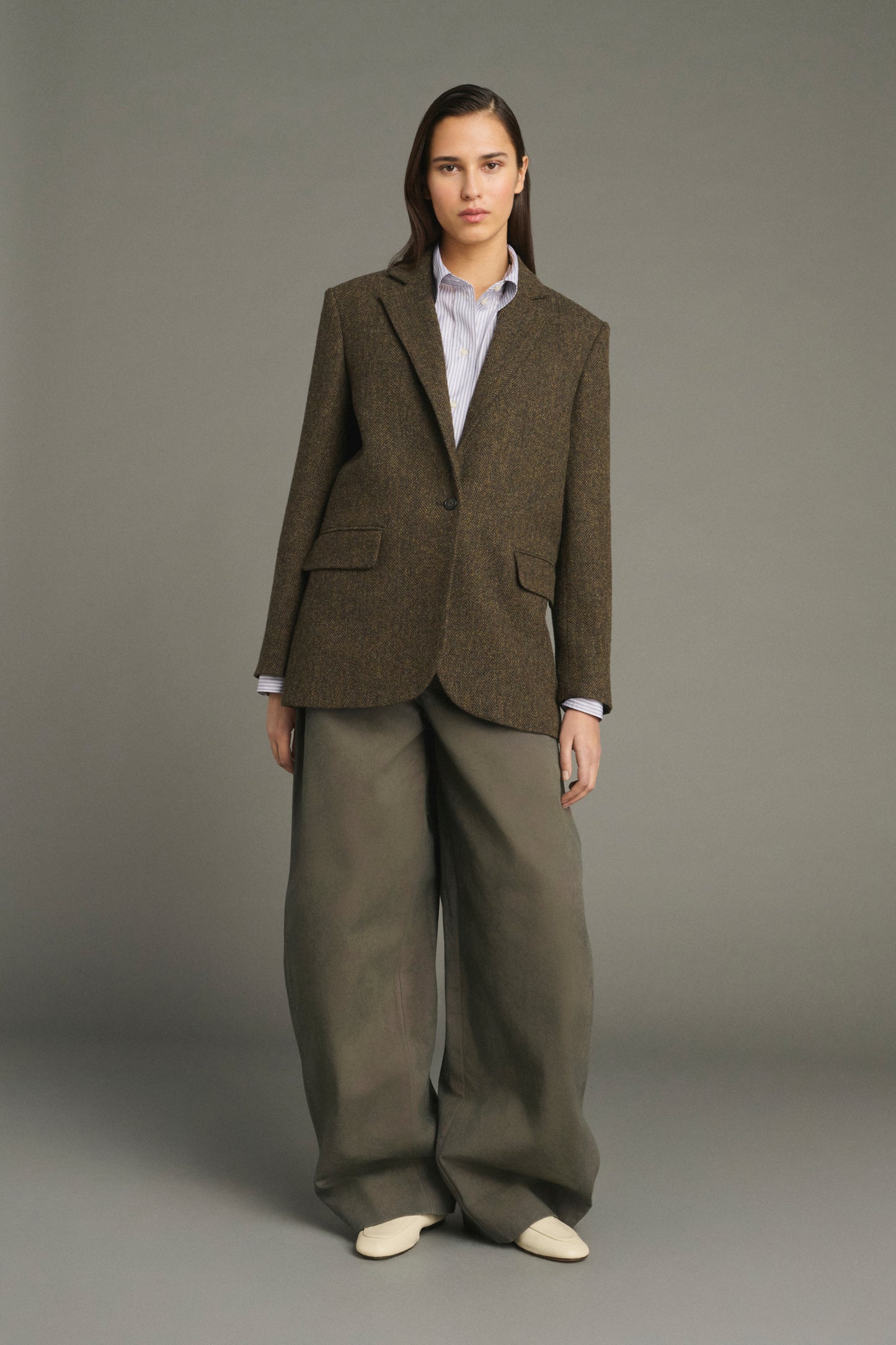 Sevres Jacket - Brown/Navy - Wool - Women