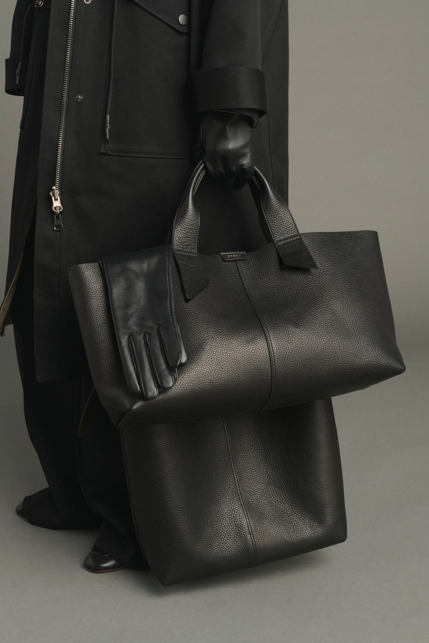 Suave bag - Noir Cuir Grainé Baguette - Soeur