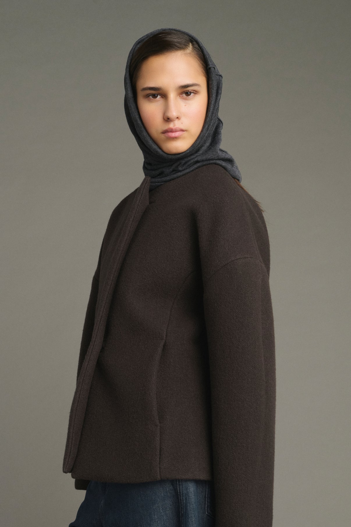 Lune collar - Anthracite Grey - Wool - Women vue 2