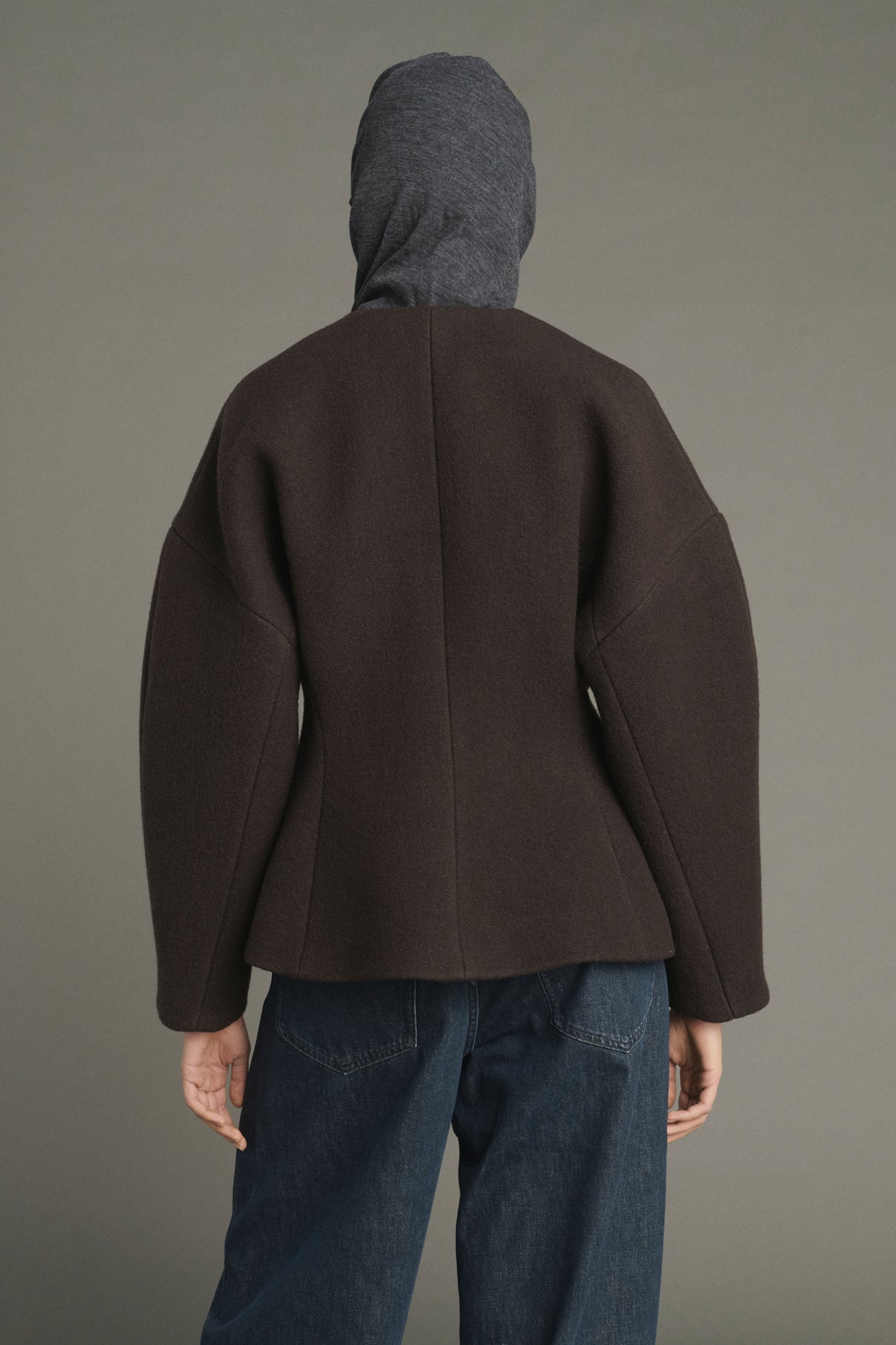 Lune collar - Anthracite Grey - Wool - Women vue 3