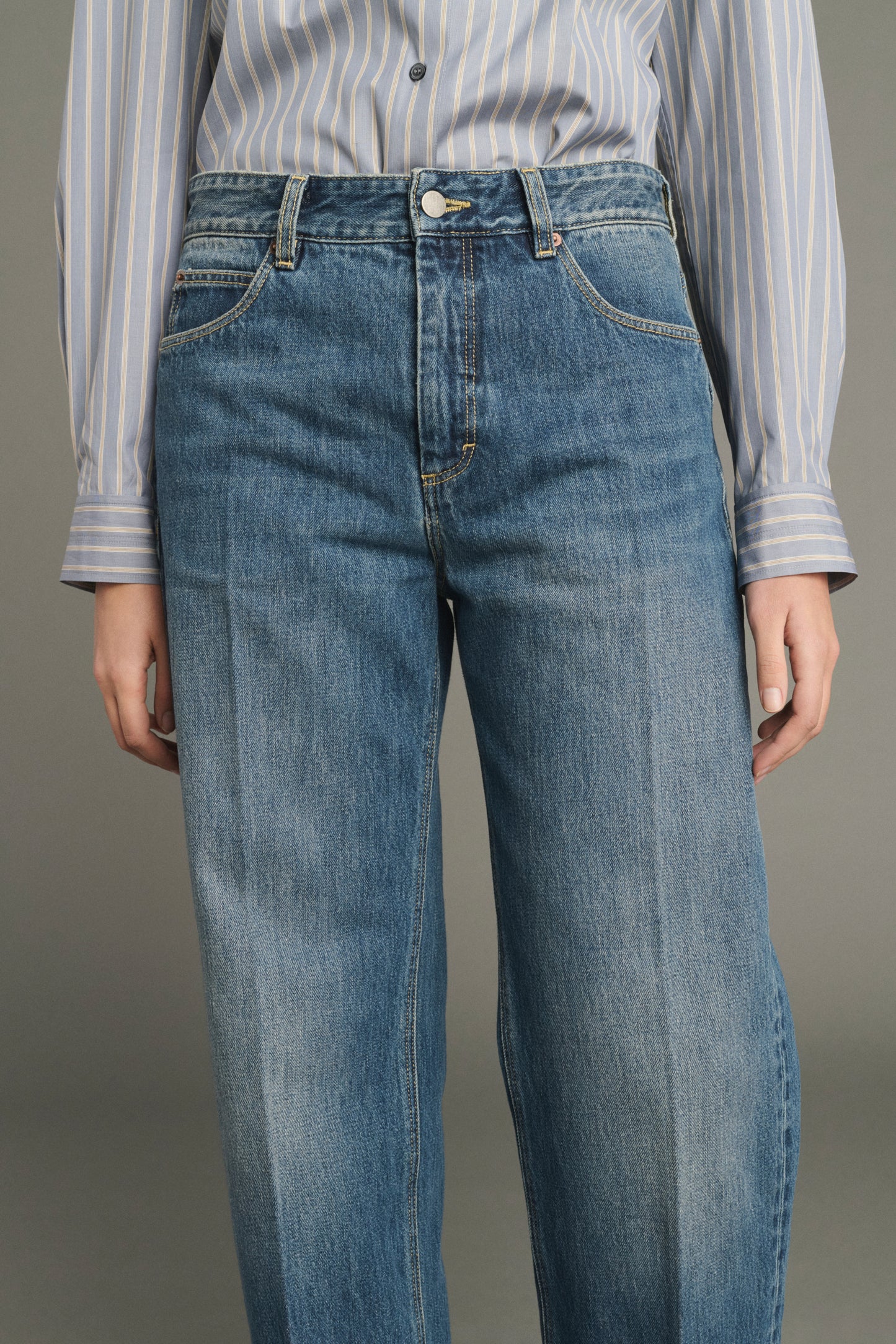 Jeans Jerry - Washed blue denim - Cotton - Femme
