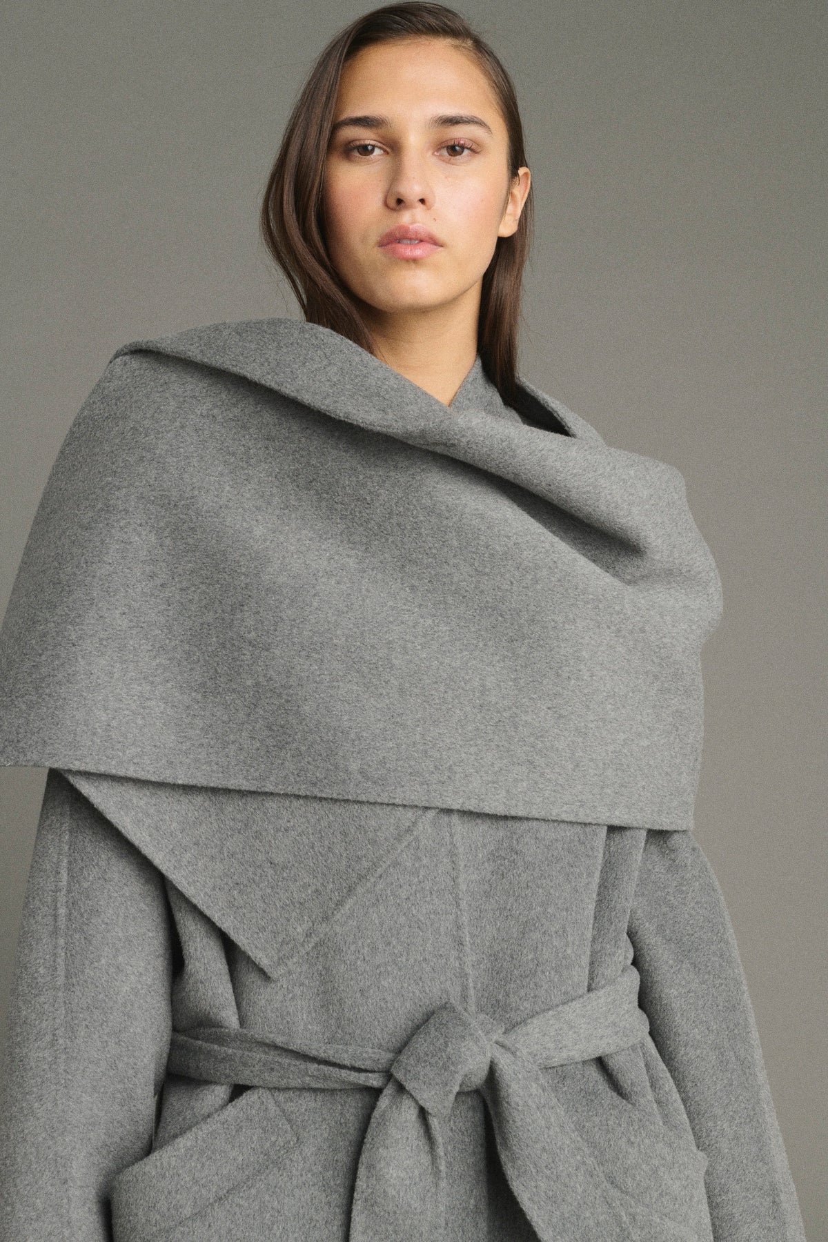 Lisette cape - Light Grey - Wool - Women