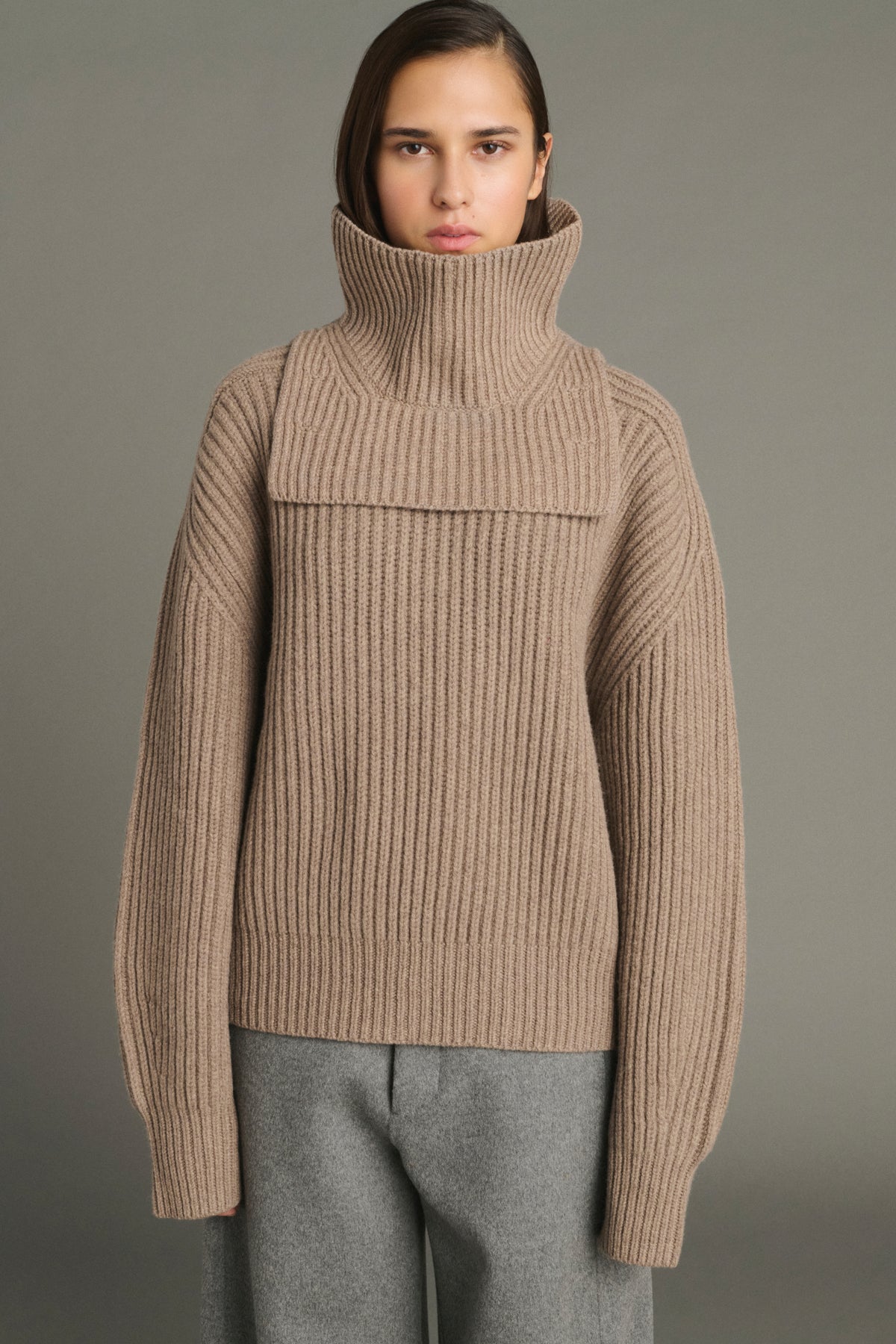 Collar Gad - Beige Chiné - Merino Wool - Women vue 4