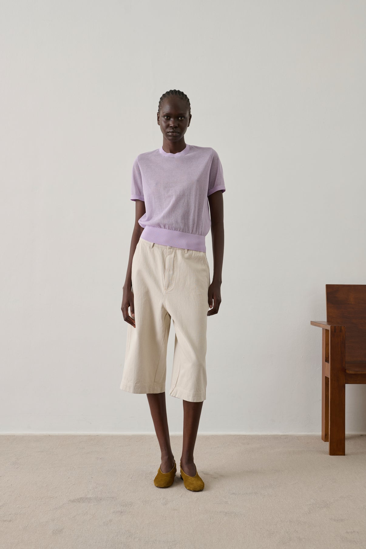 Francis Bermuda Shorts - Stone White - Cotton - Women vue 3