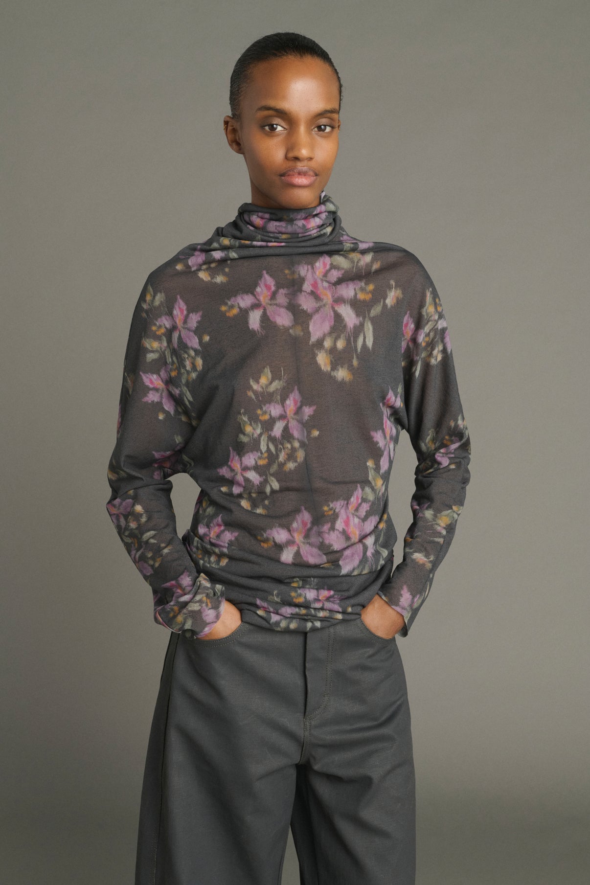 T-shirt Lisia - Anthracite/Violet - Cotton - Women vue 3