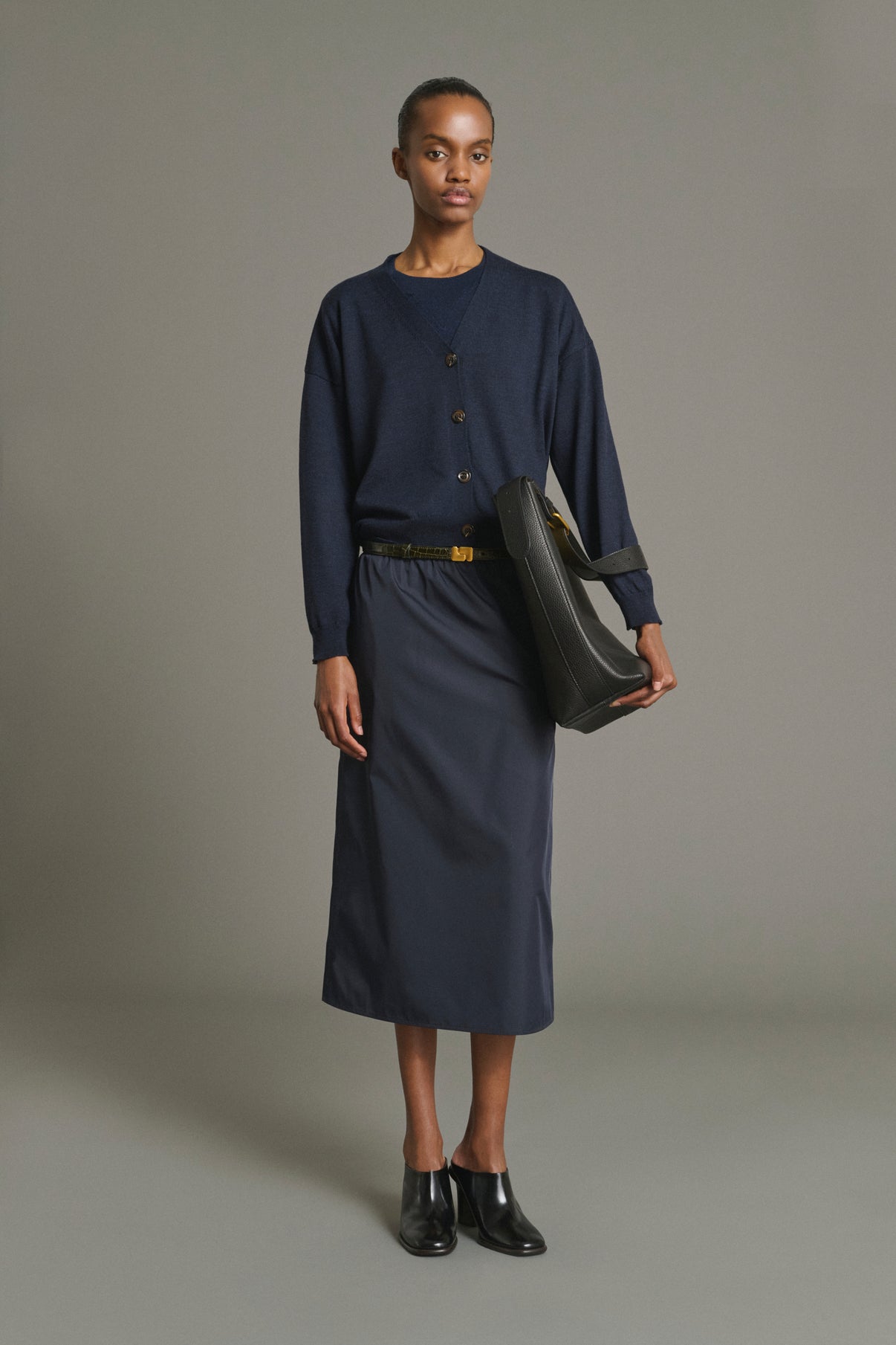 Idem Cardigan - Navy Merino Wool Women - Soeur vue 4
