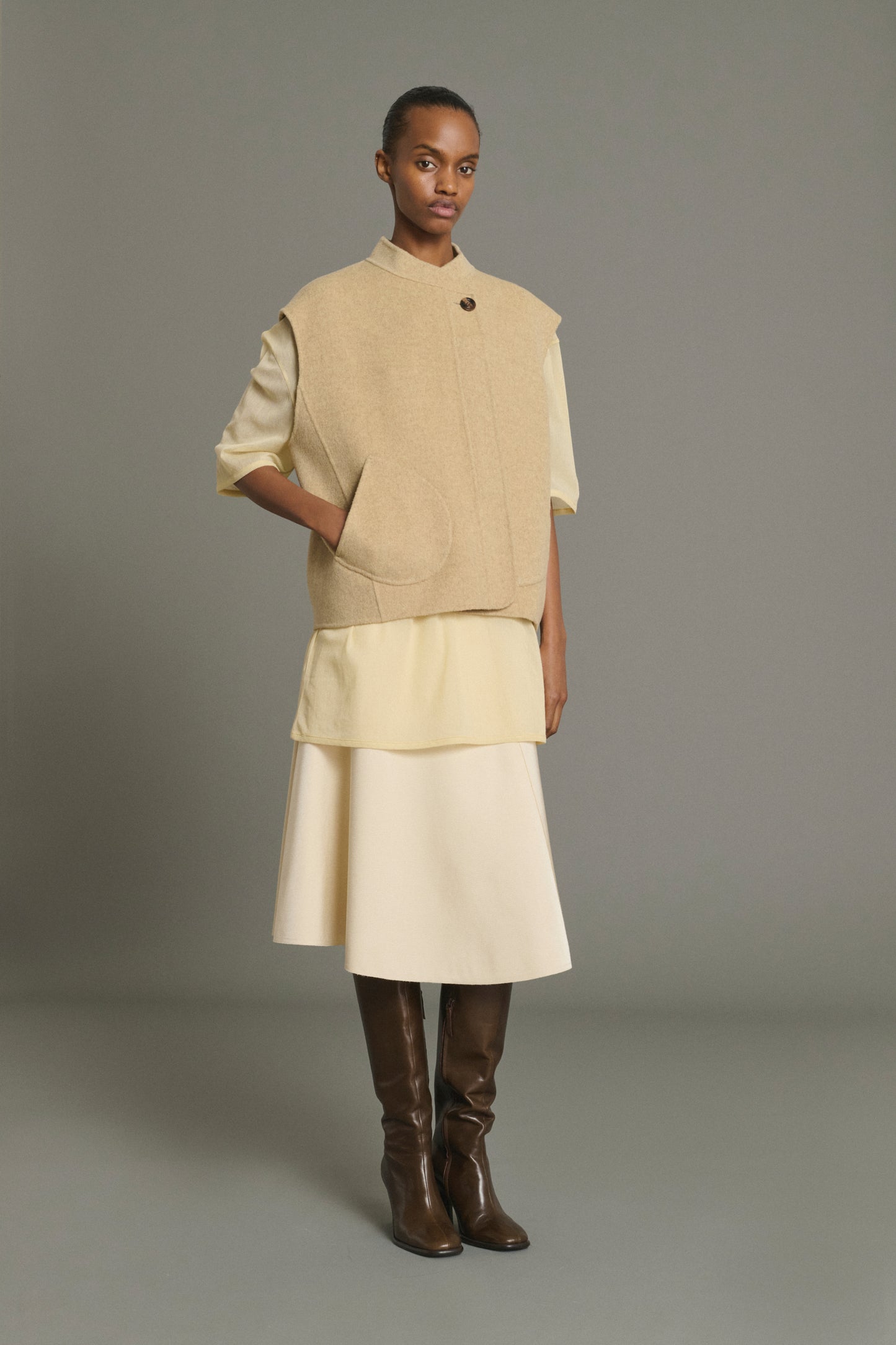 Adeline Jacket - Beige Marl Wool Women's - Soeur