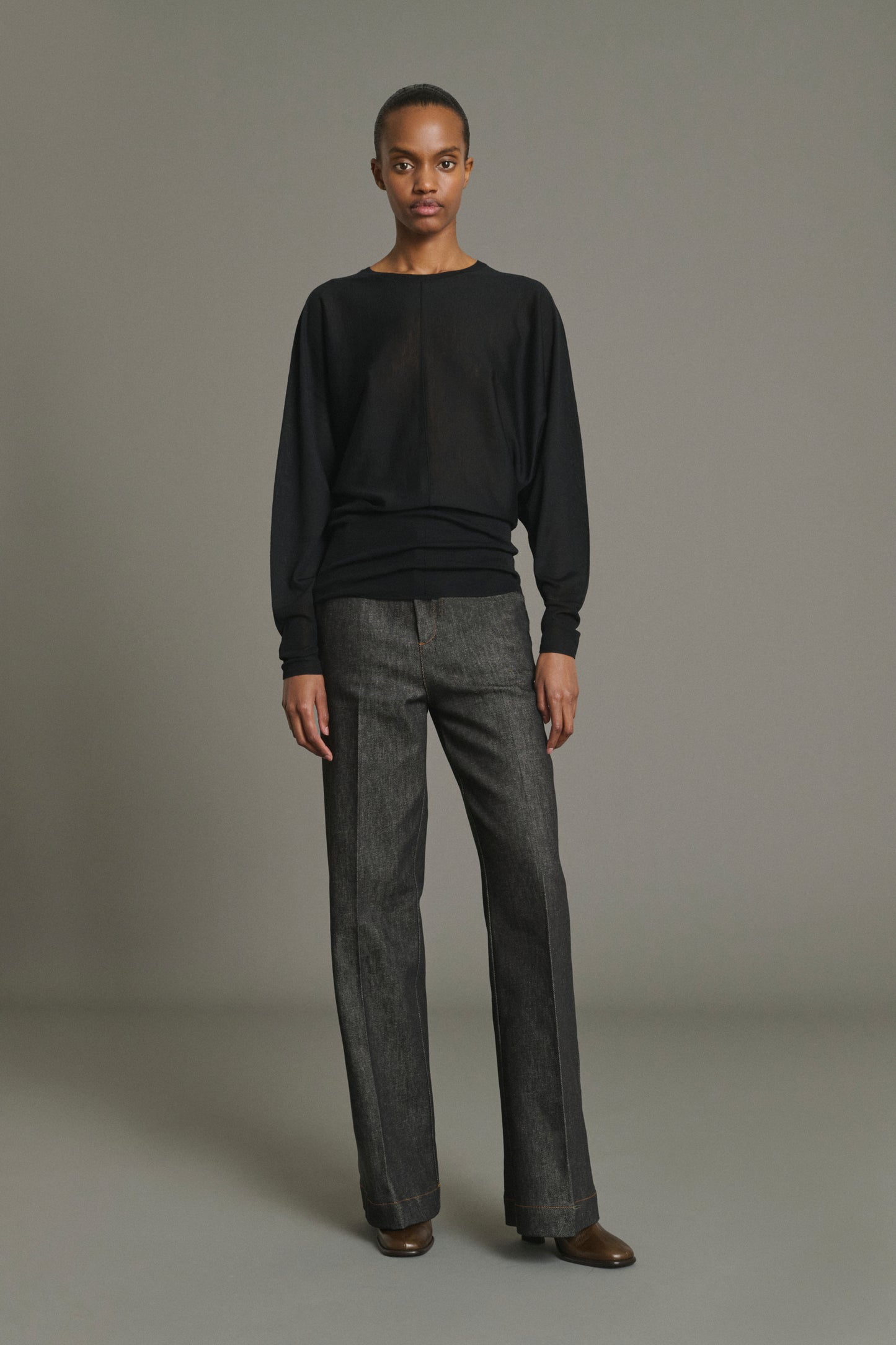 Jeans California - Raw Black Denim Flared Femme - Soeur