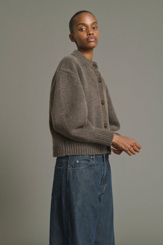 Cardigan Leonard - Marron Glacé - Merino Wool - Women