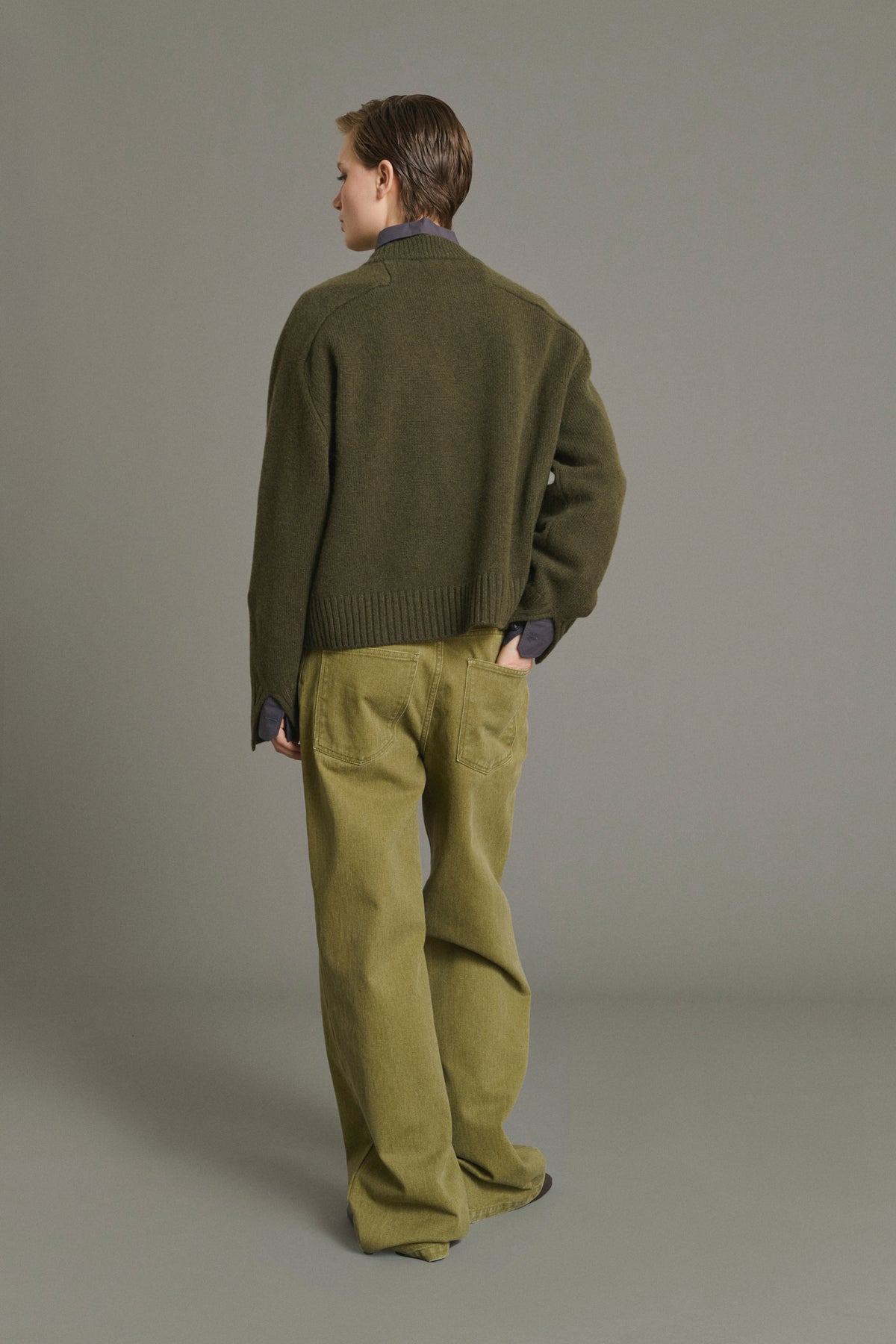 Pullover Will - Khaki Marl - Merino Wool - Women vue 2
