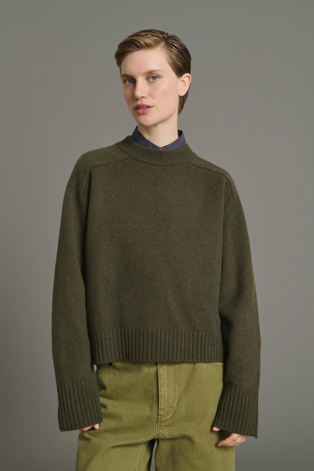 Pullover Will - Khaki Marl - Merino Wool - Women