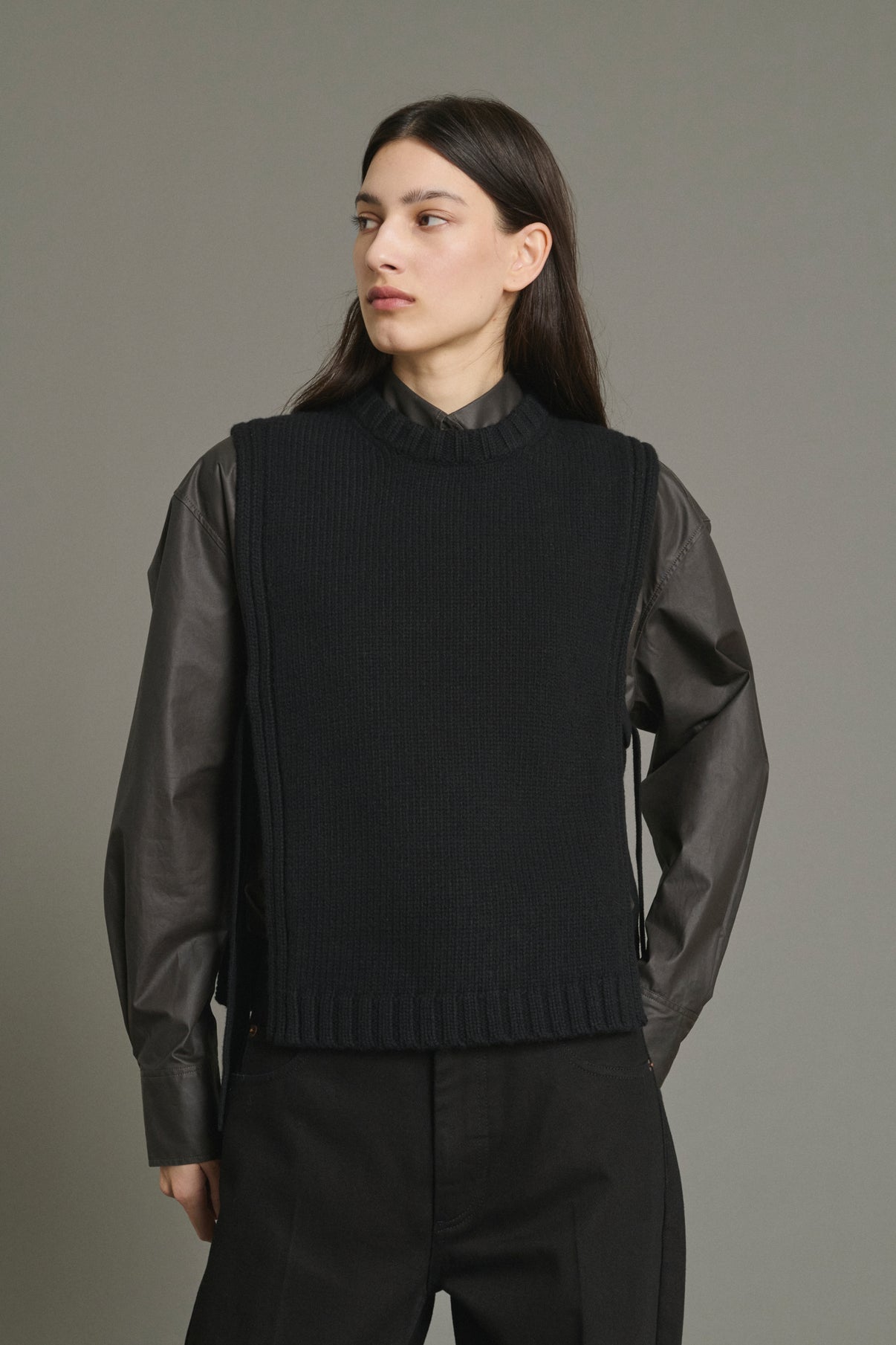 Pullover Uzel - Black - Wool - Women vue 3