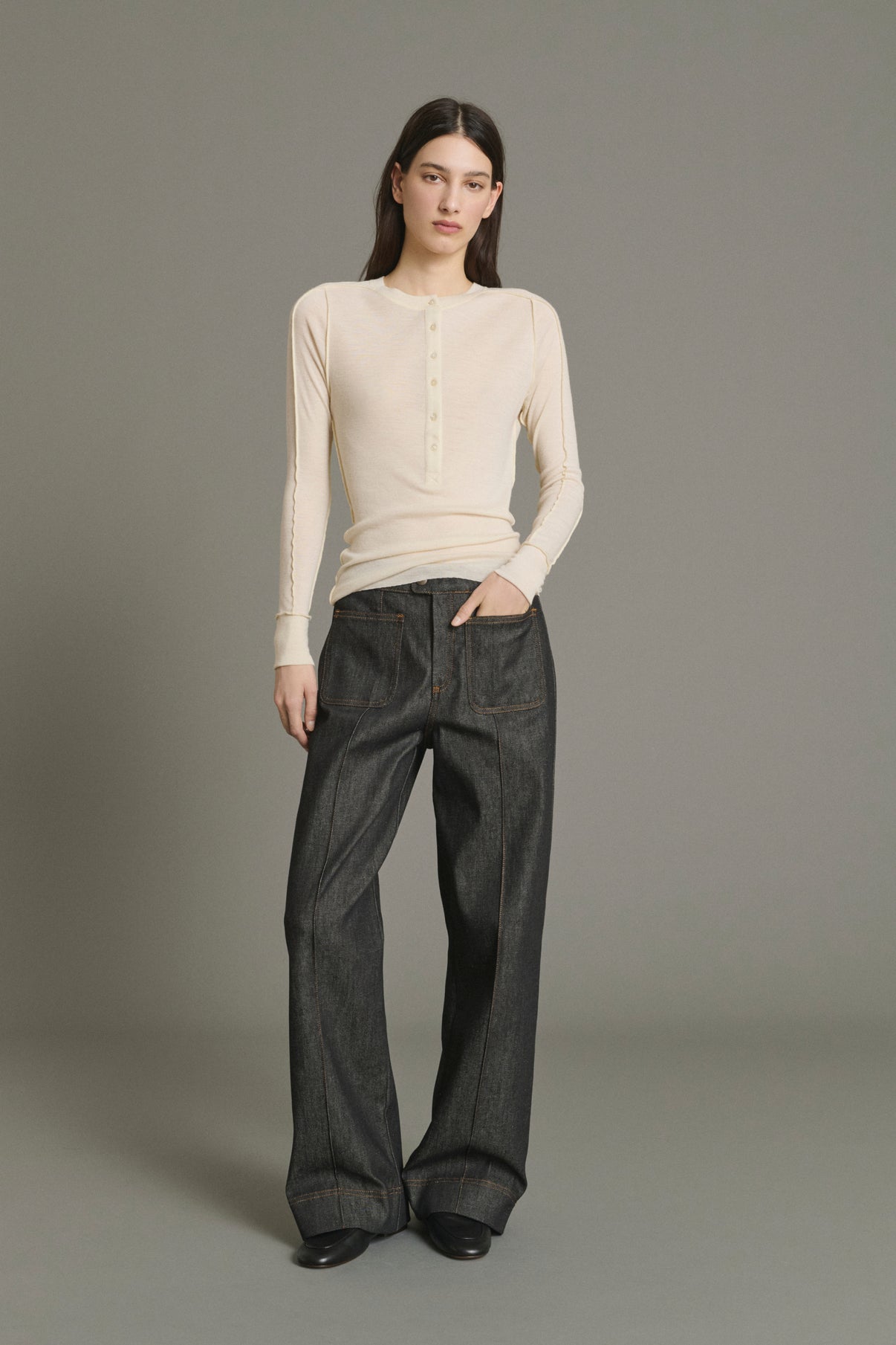 Jeans Harry - Black Brut Noir Flared Denim Women's - Soeur vue 5