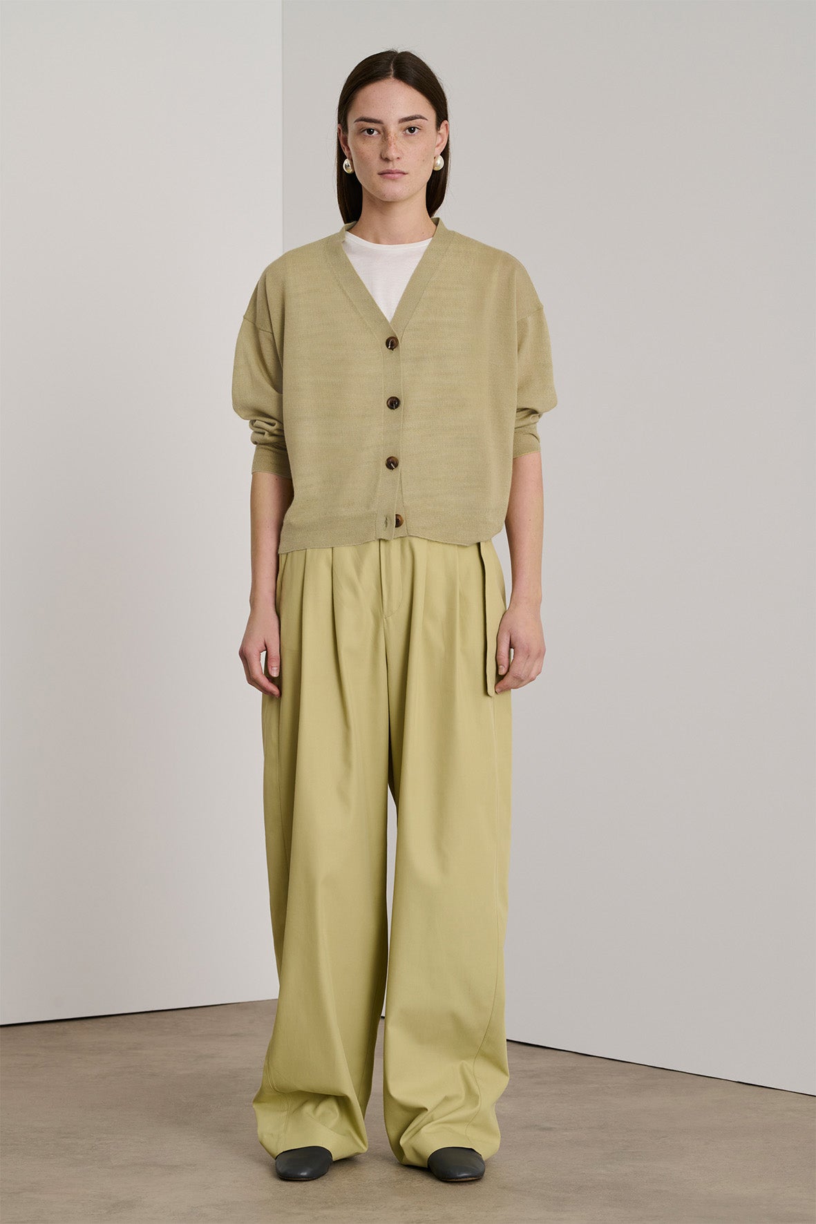 Cardigan Idem - Sauge Chiné - Laine - Femme vue 2