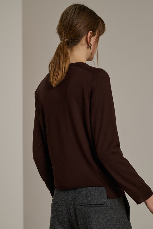 Pull Australie - Chocolat - Laine - Femme