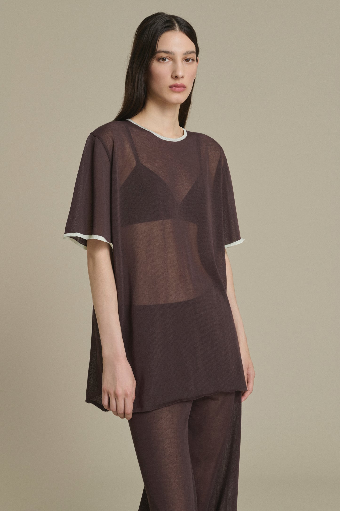 Dua chocolate T-shirt in knit Soeur & TL180 - Soeur
