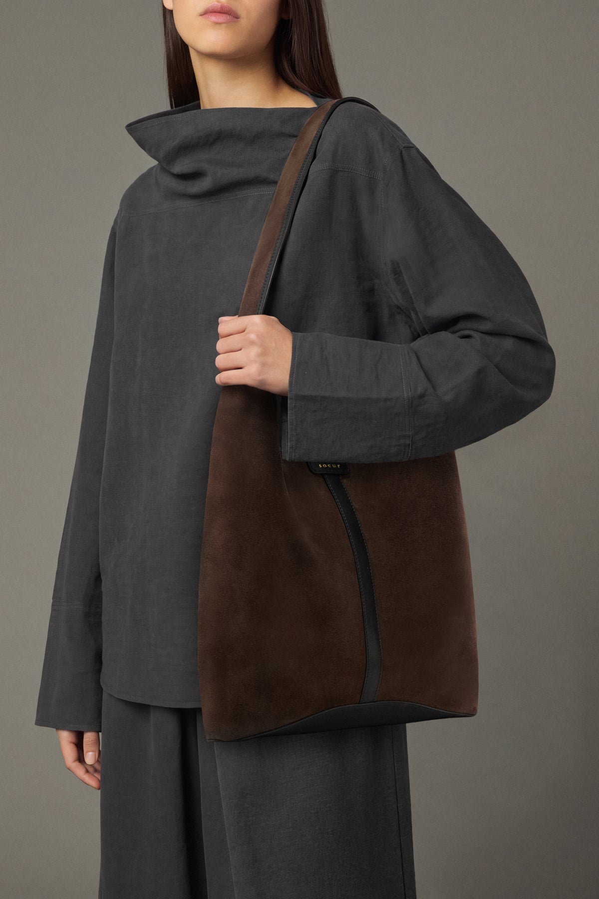 Delice Tote Bag - Dark Brown Split Leather - Soeur vue 2