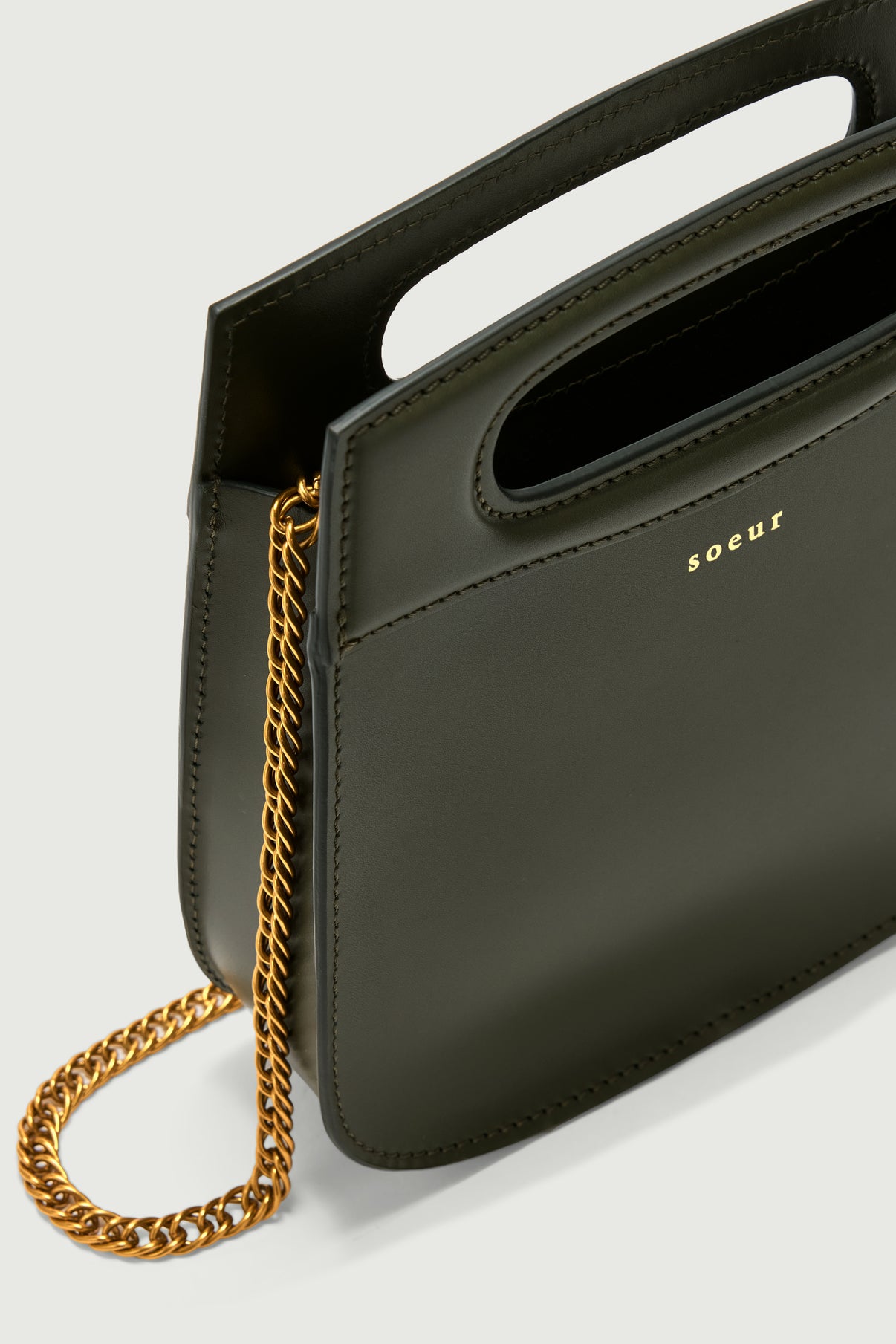 Cheri Mini bag - Military Green - Leather - Women vue 4